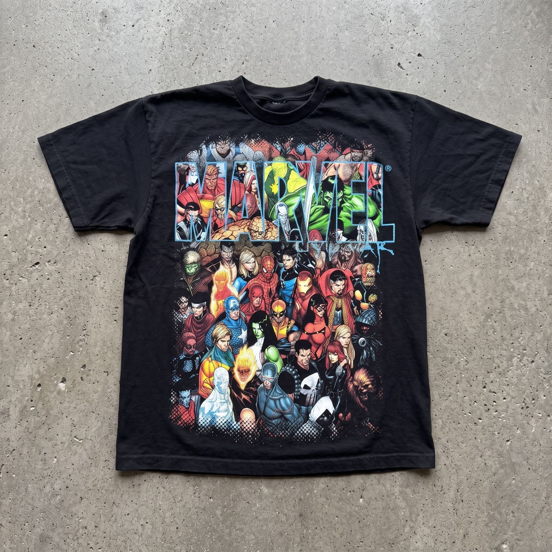 Y2K Marvel Civil War T-Shirt Black Graphic Heroes 1