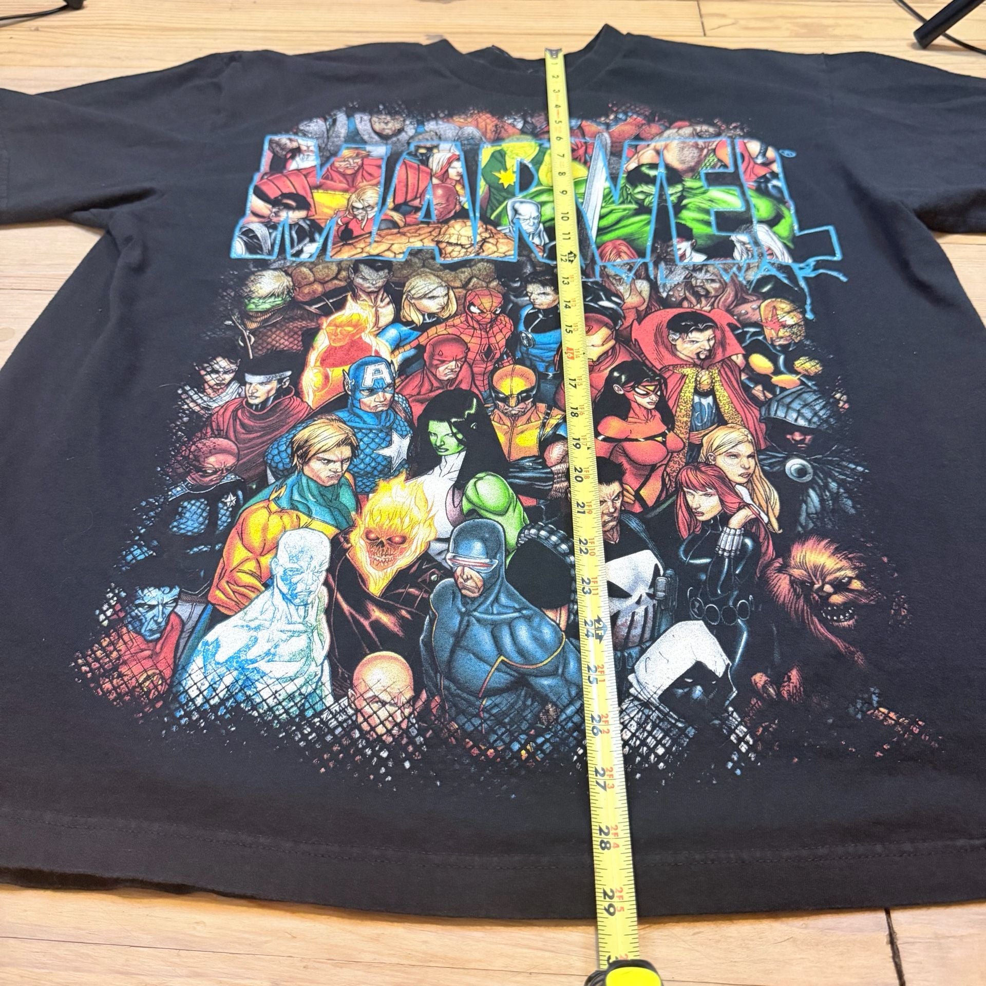 Y2K Marvel Civil War T-Shirt Black Graphic Heroes 4