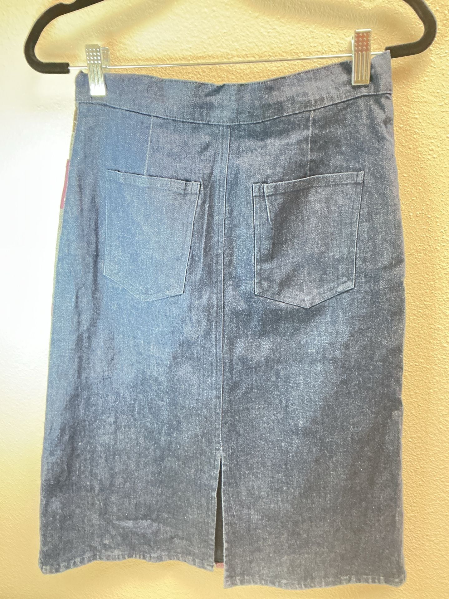 Seraph Jeans Skirt Size M Purple Multicolored Graphic Print Rhinestone 2