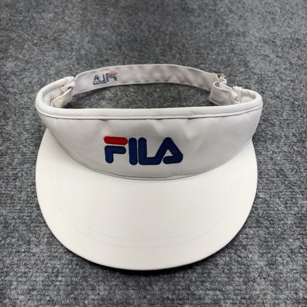Fila vintage Sport Visor Cap Hat White Strapback OSFM Adjustable Tennis Active