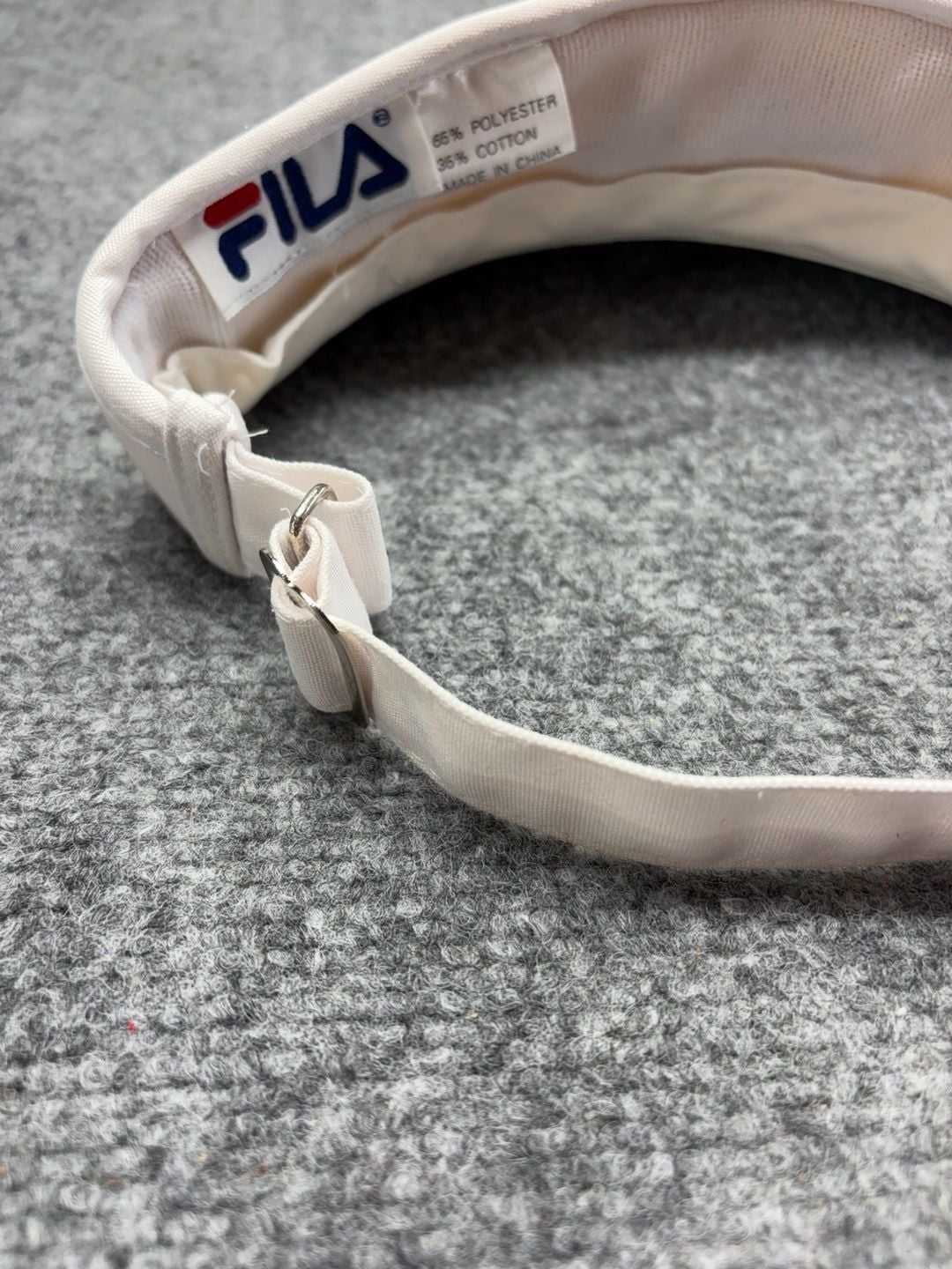Fila vintage Sport Visor Cap Hat White Strapback OSFM Adjustable Tennis Active 7