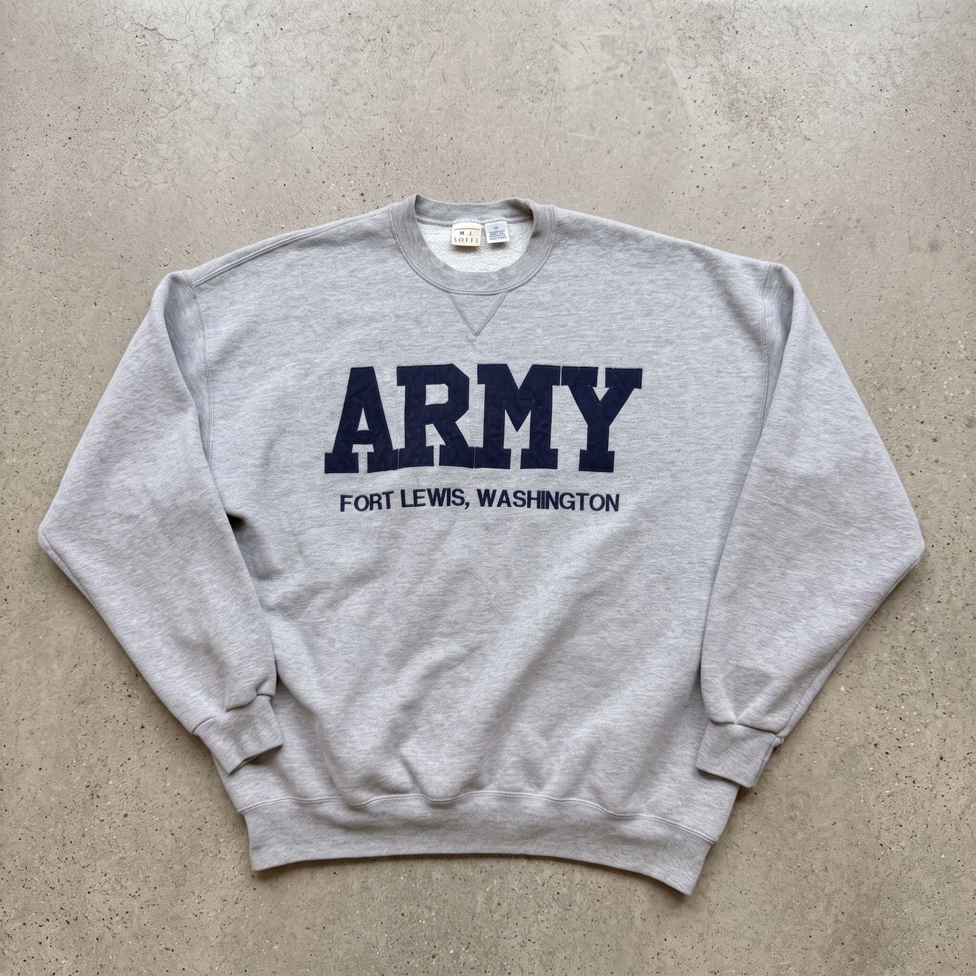 Vintage M.J. Soffe US Army Fort Lewis Washington Sweatshirt Size 2XL Grey 2