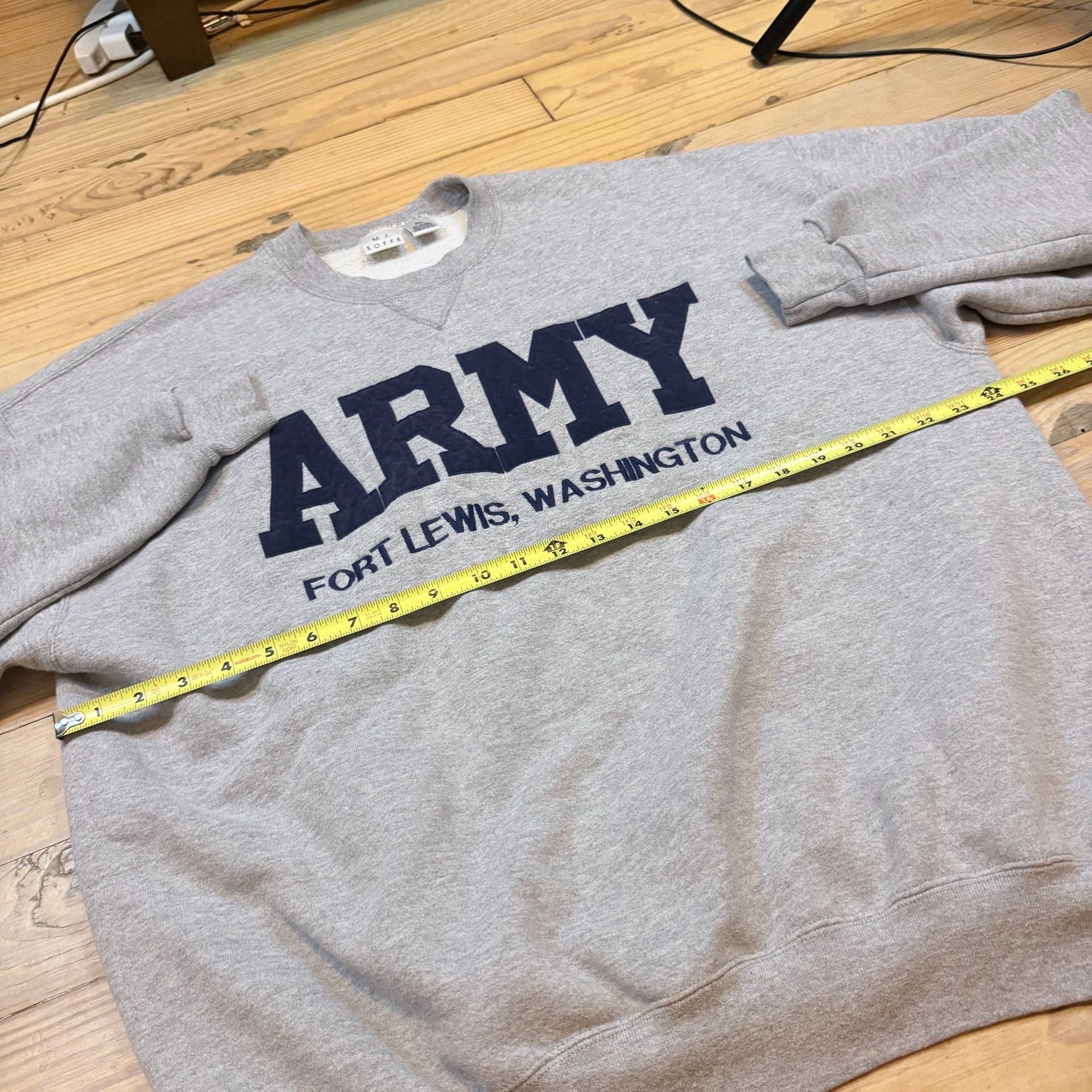 Vintage M.J. Soffe US Army Fort Lewis Washington Sweatshirt Size 2XL Grey 6