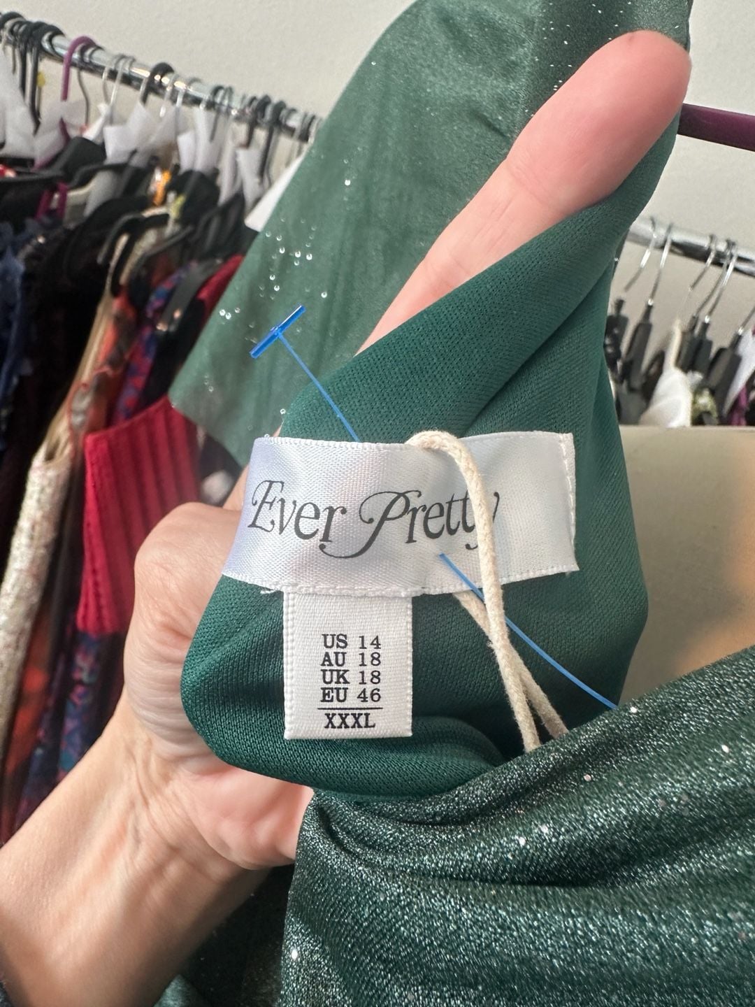 Ever Pretty Green Glitter Pleated V-Neck Ruffle Sleeve Midi Dress 8