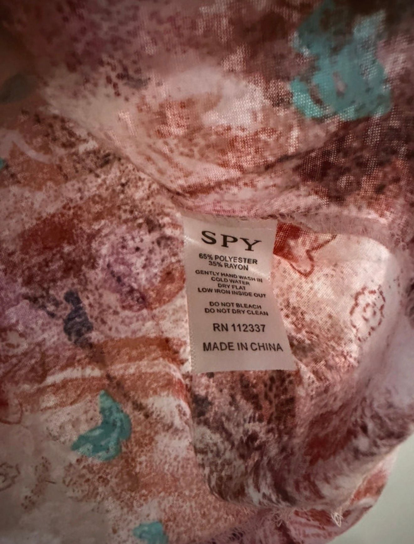 Spy Zone Exchange Butterfly Embellished V-Neck Top Size M Multicolor Floral 3