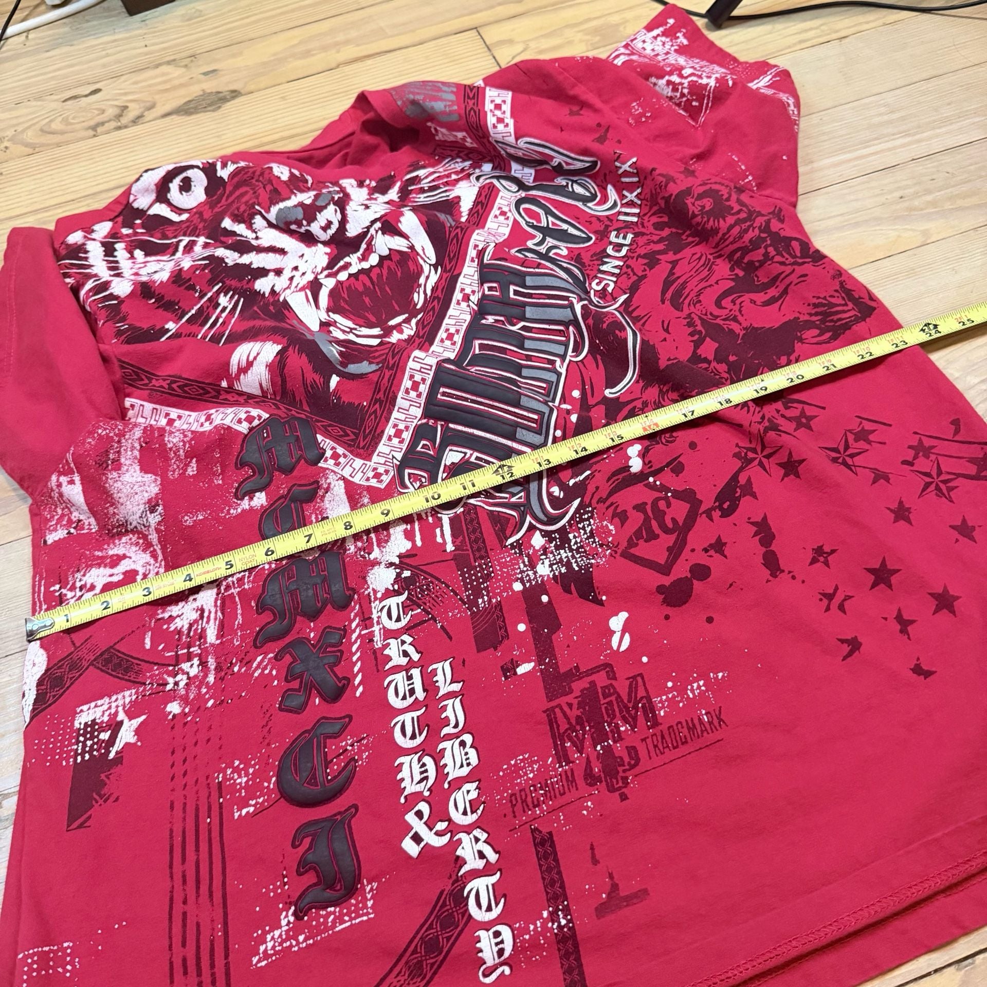 Southpole Graphic T-Shirt Size XL Red Tiger Y2K Grunge 6