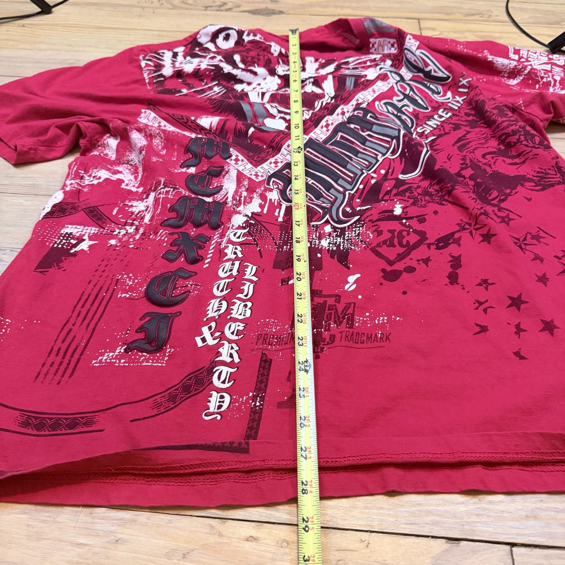 Southpole Graphic T-Shirt Size XL Red Tiger Y2K Grunge 8