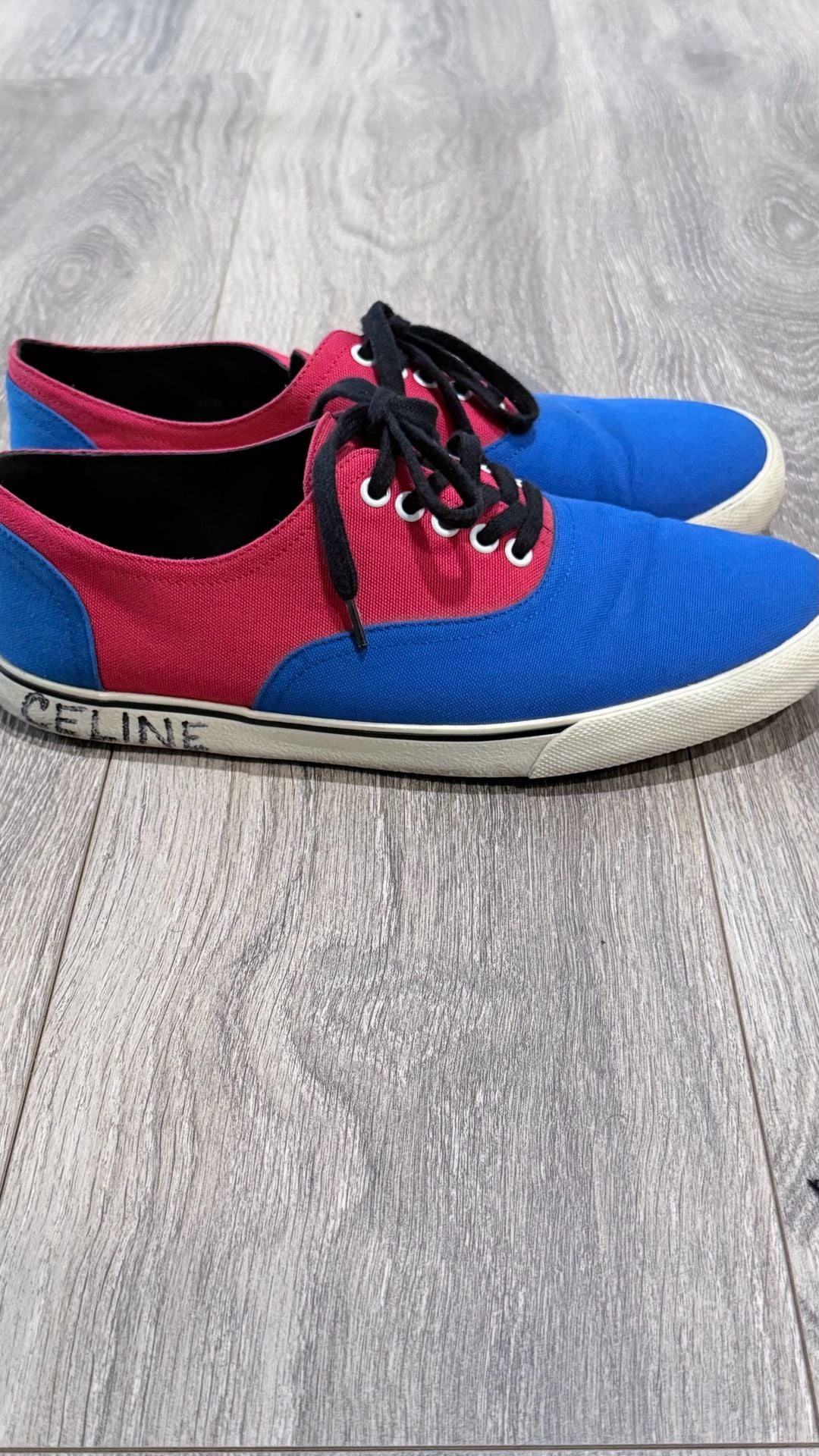 Celine Blue Red Cloth Trainers Size 43 EU 3
