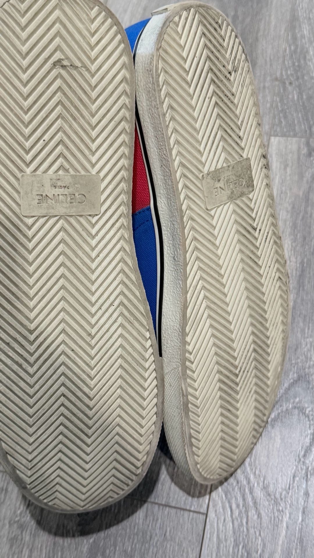 Celine Blue Red Cloth Trainers Size 43 EU 5