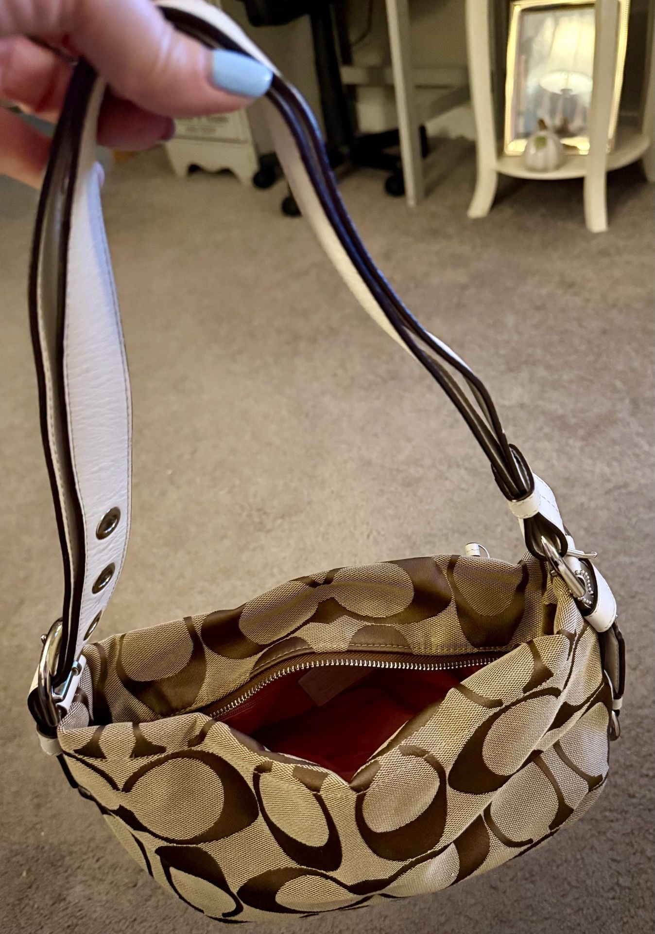 Coach Signature Canvas Shoulder Bag Brown Monogram F15068 3