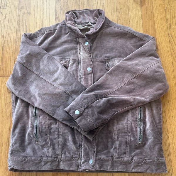 Free People Velvet Jacket Size M Mauve Pink Moto Zipper