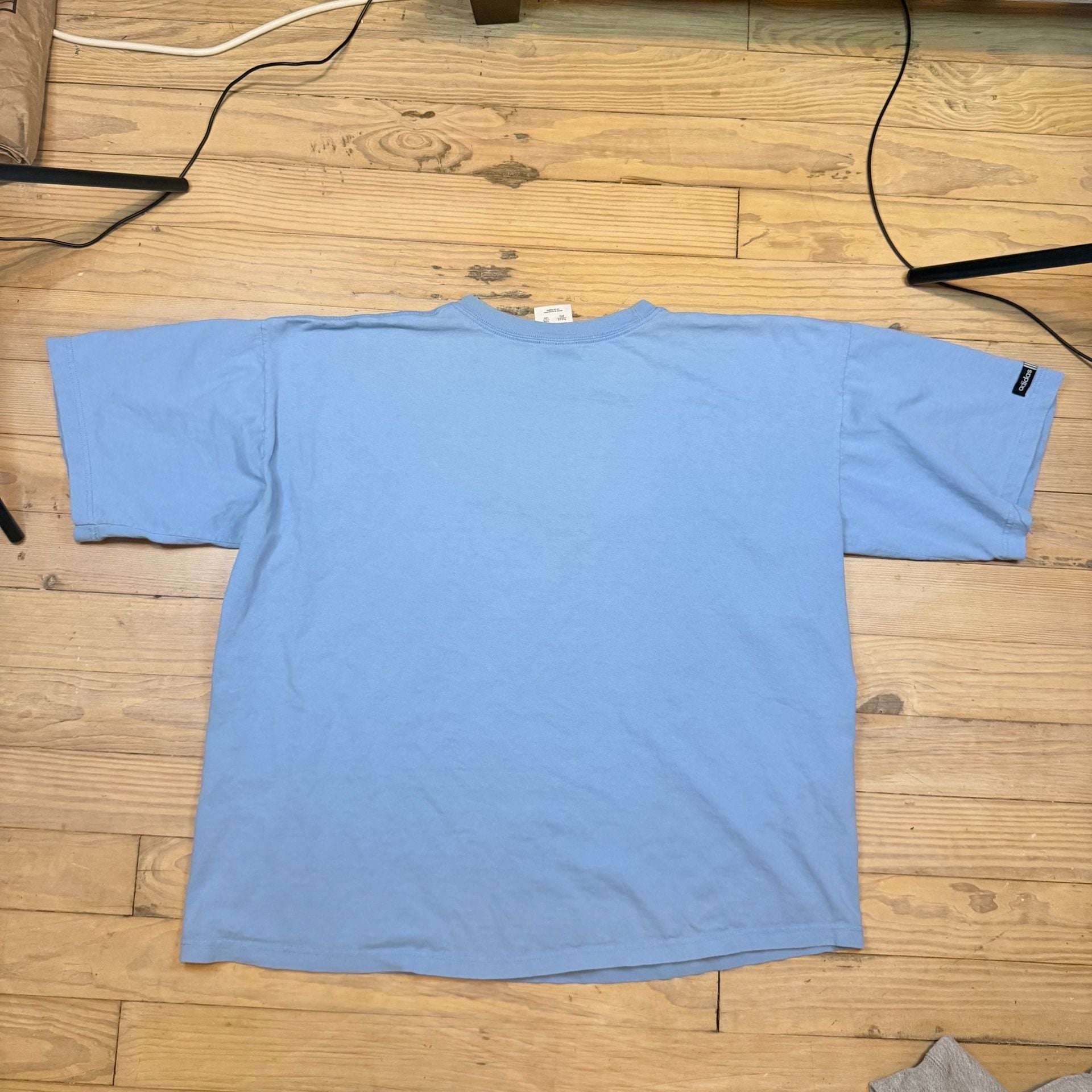 Adidas Graphic T-Shirt Size 2XL Light Blue Vintage Logo Tee 8