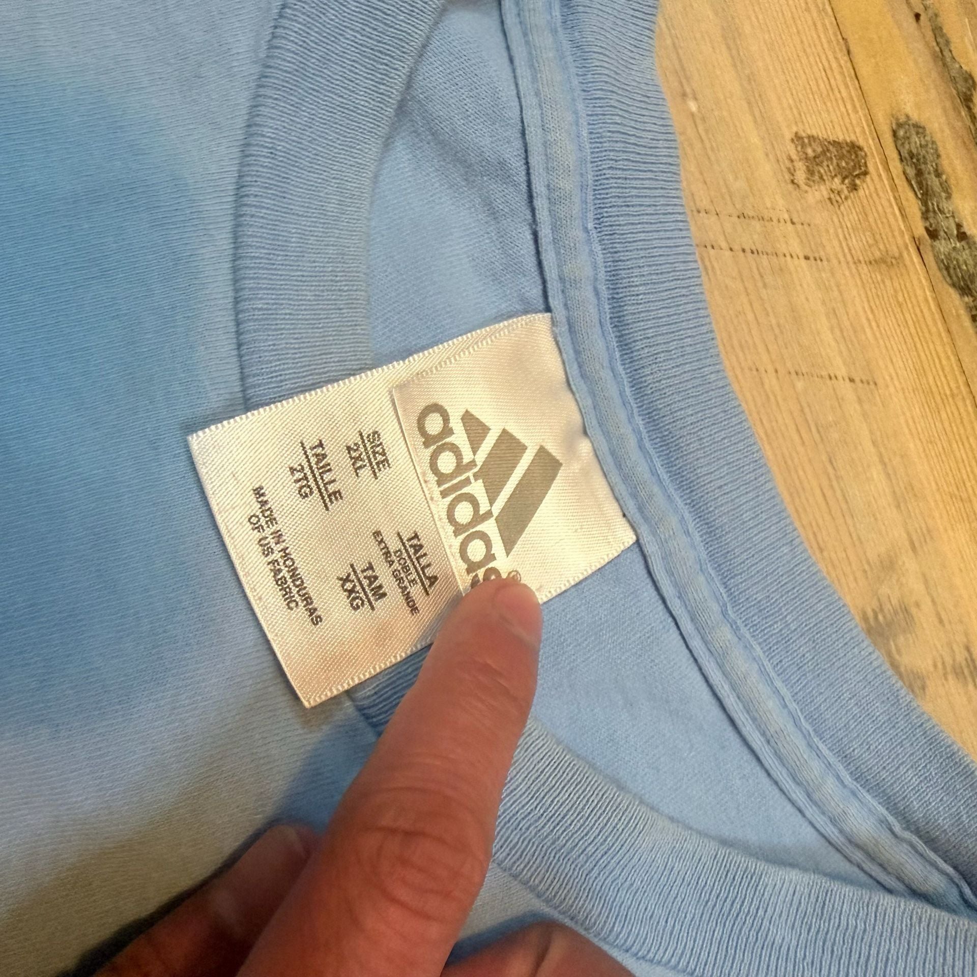 Adidas Graphic T-Shirt Size 2XL Light Blue Vintage Logo Tee 4