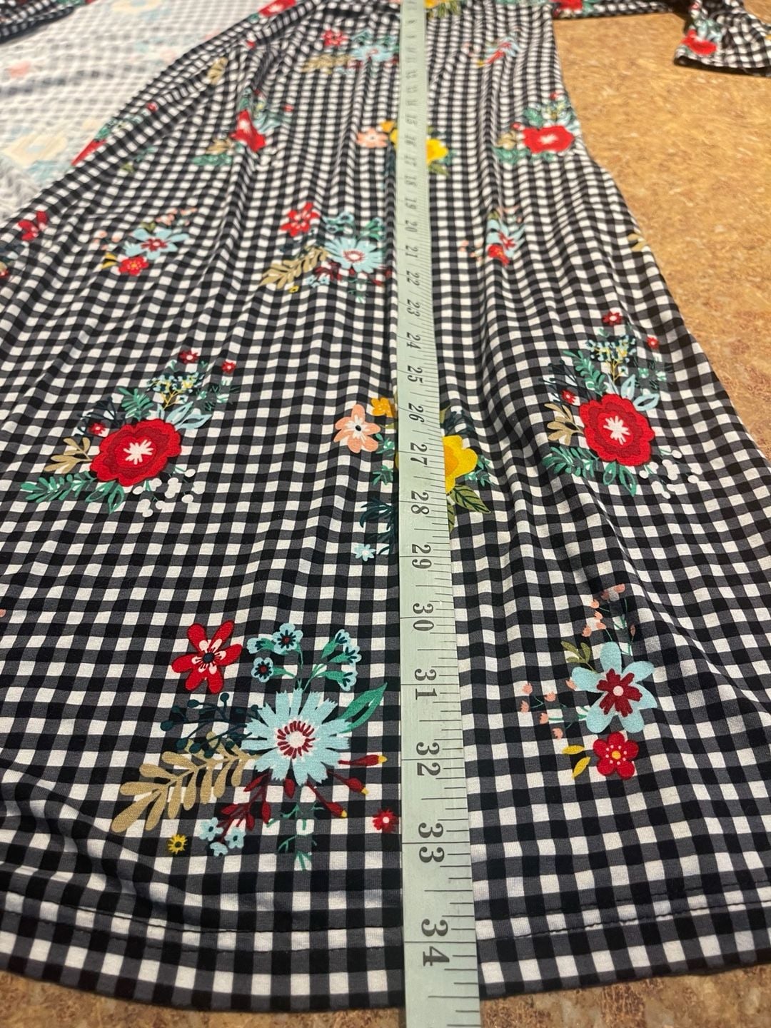 Posh Peanut Chloe Gingham Floral Bamboo Robe M Belted 16