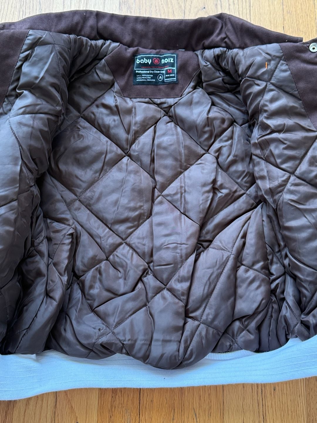 Baby Noiz Brown Moto Racing Jacket Womens M Y2K Number 1 Zip Pockets 5