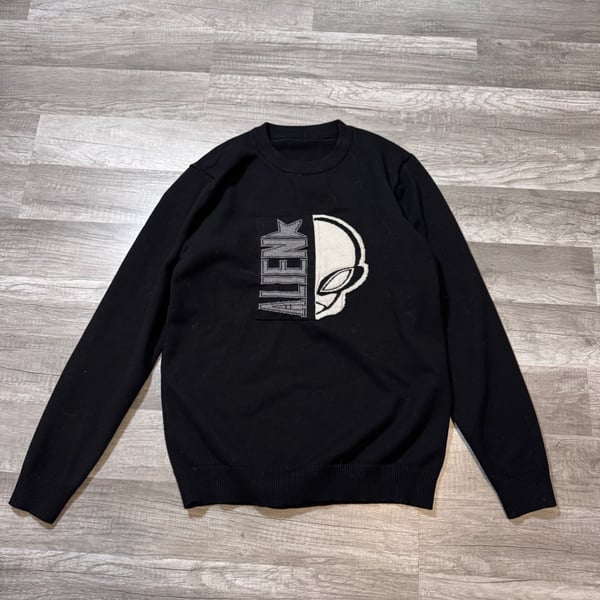 Alien Sweatshirt Black Alien Head Graphic Pullover Hoodie