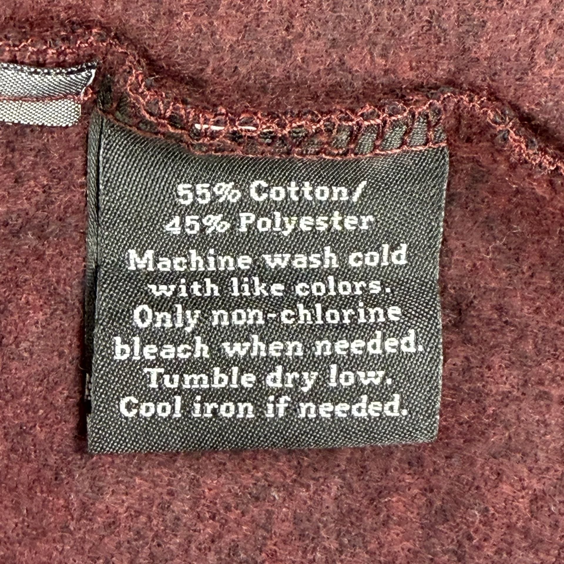 Rock & Republic Hoodie Burgundy Pullover Drawstring Sweatshirt Large 4