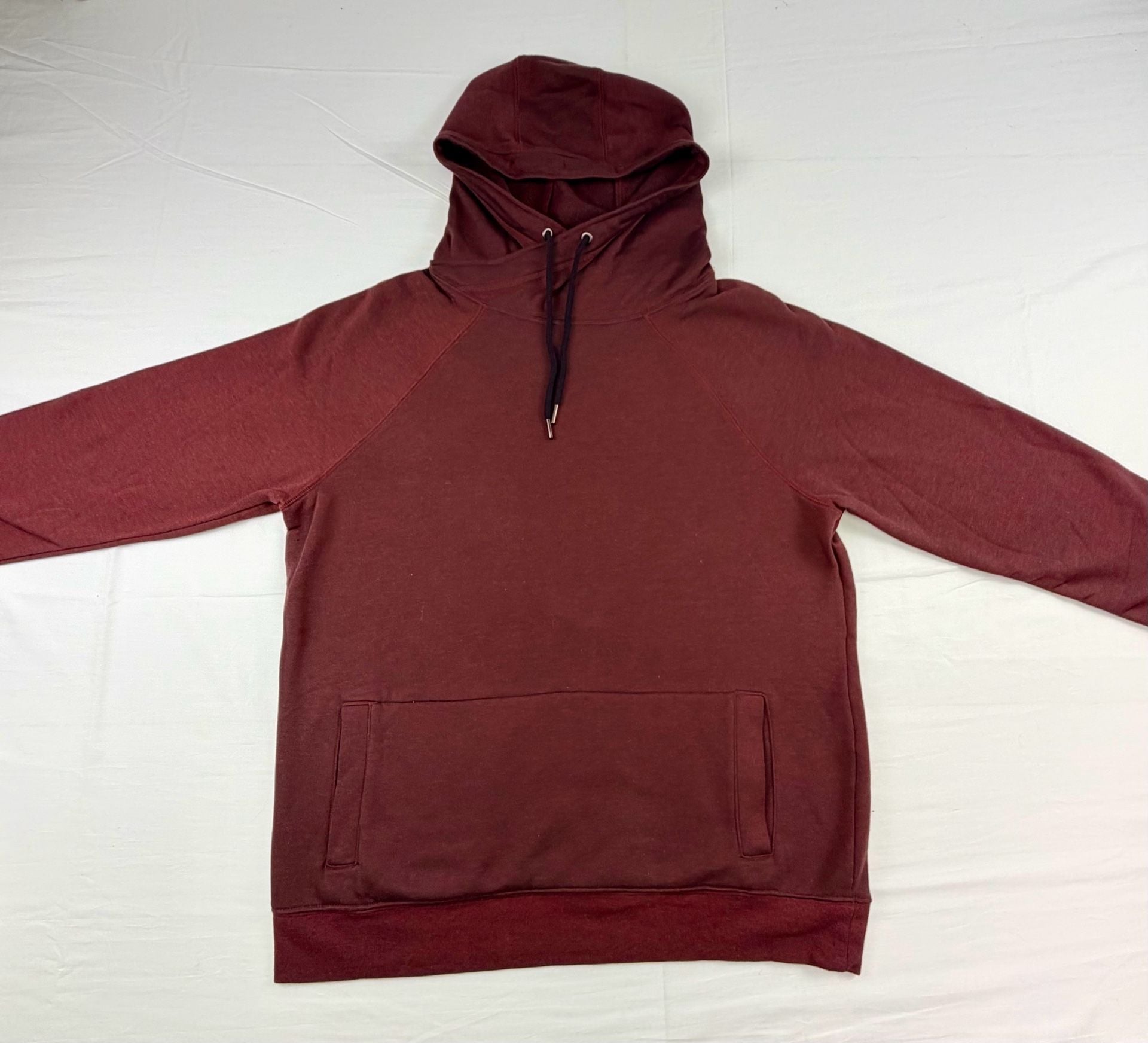 Rock & Republic Hoodie Burgundy Pullover Drawstring Sweatshirt Large 8