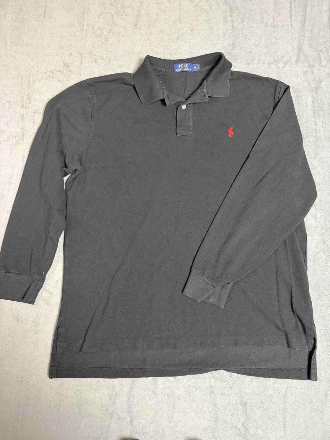 Polo Ralph Lauren Long Sleeve Polo Shirt XL Black Cotton Logo 2