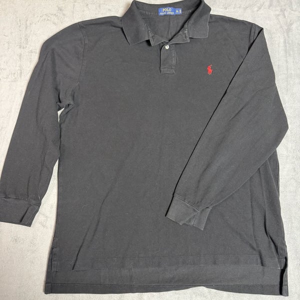 Polo Ralph Lauren Long Sleeve Polo Shirt XL Black Cotton Logo