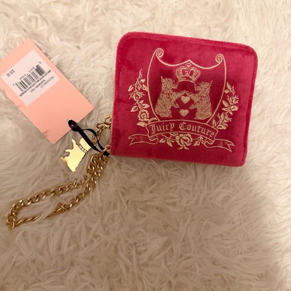 Juicy Couture Raspberry Tart Small Wallet With Back ID Organizer New