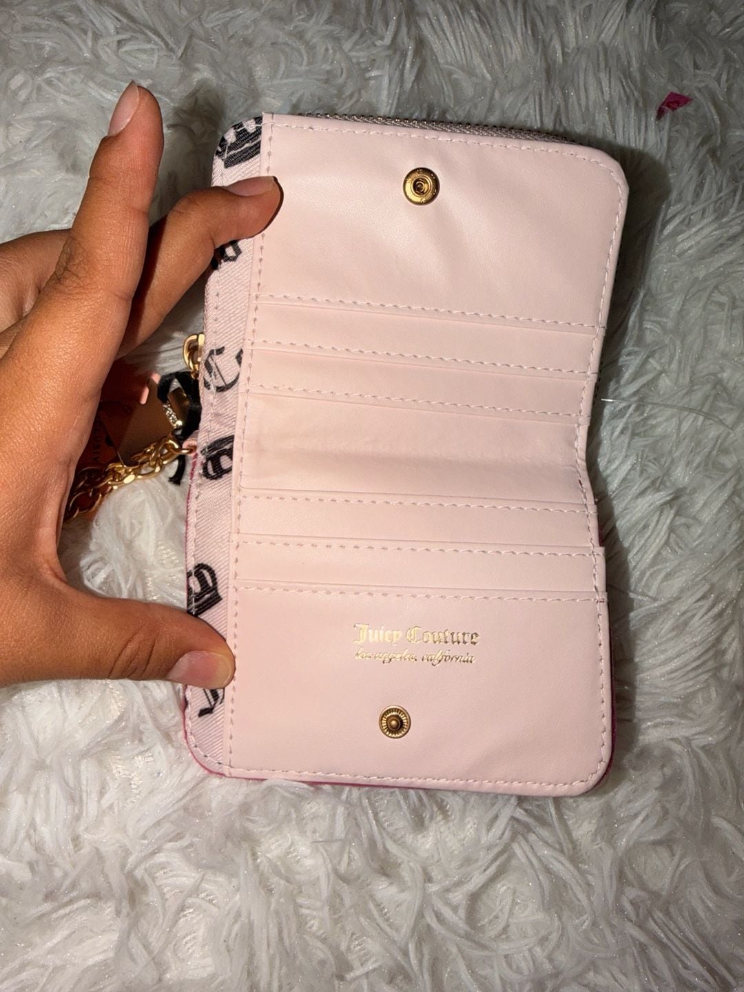 Juicy Couture Raspberry Tart Small Wallet With Back ID Organizer New 3