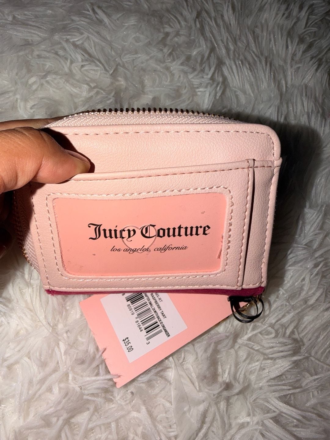 Juicy Couture Raspberry Tart Small Wallet With Back ID Organizer New 4