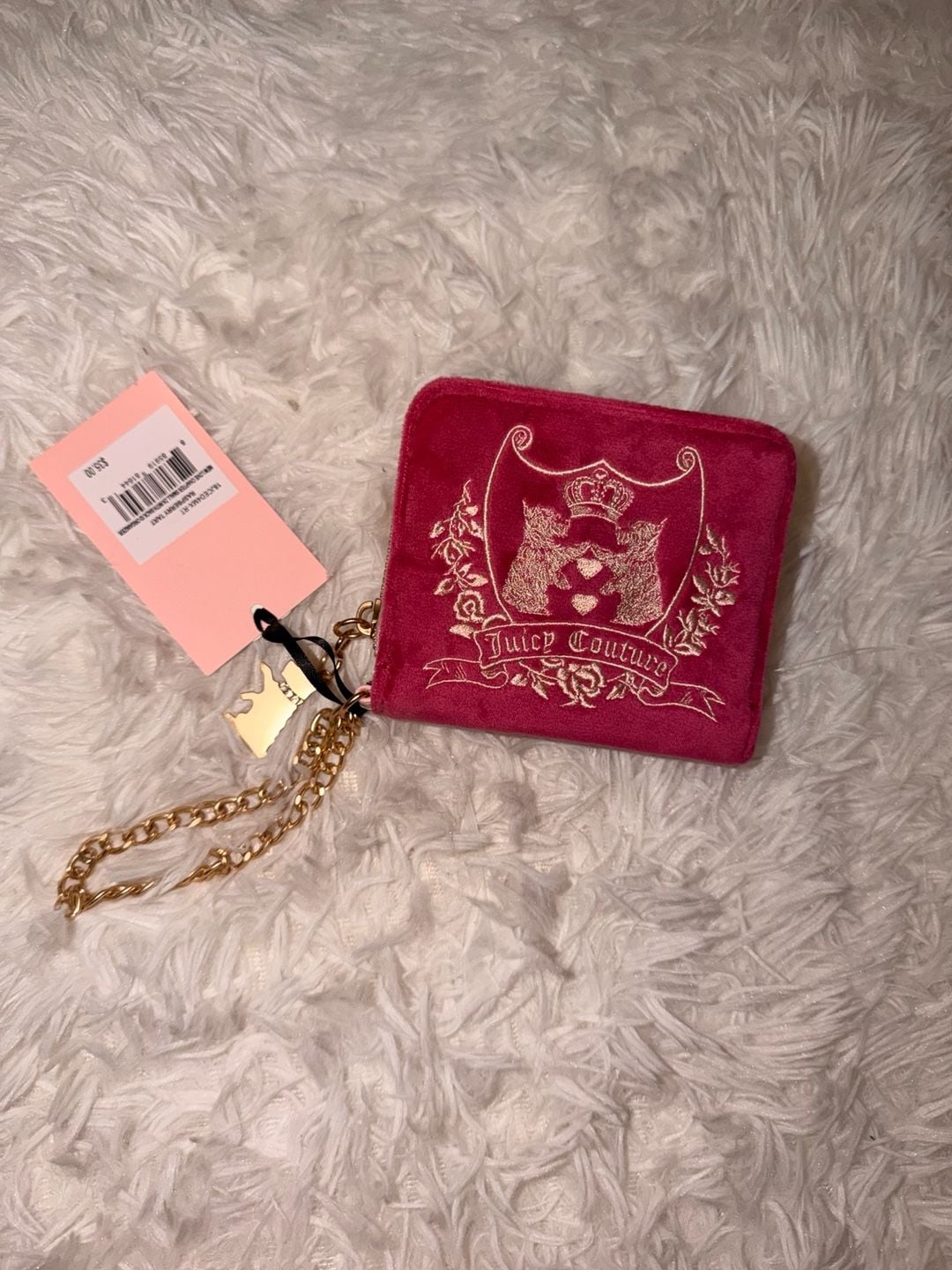 Juicy Couture Raspberry Tart Small Wallet With Back ID Organizer New 6