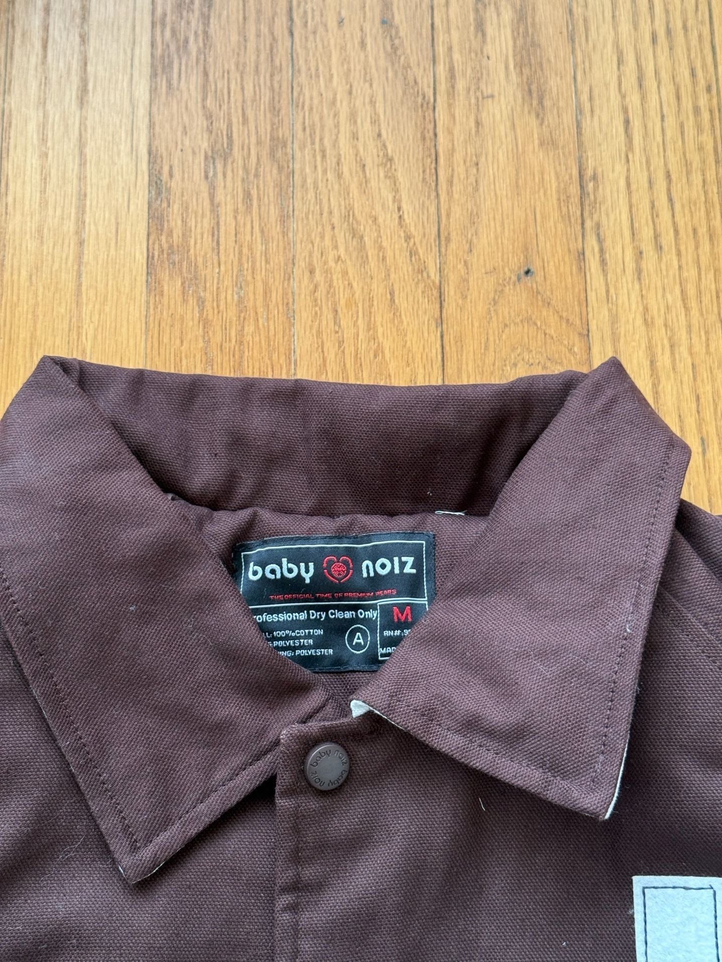 Baby Noiz Brown Moto Racing Jacket Womens M Y2K Number 1 Zip Pockets 3