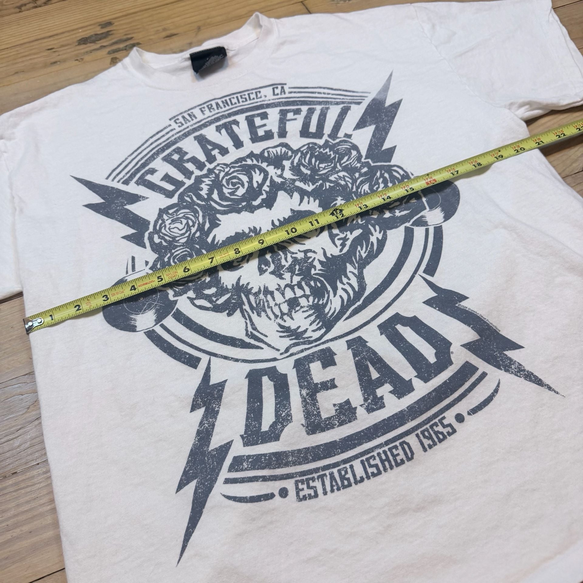 Zion Rootswear Grateful Dead T-Shirt Size L White Skull Roses 5