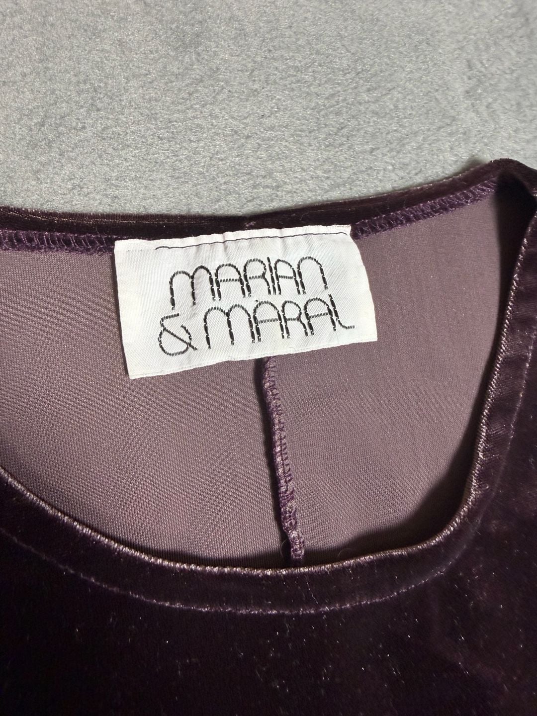 Vintage 90s Marian & Maral Purple Velvet Mini Dress Sleeveless Stretch A Line 3