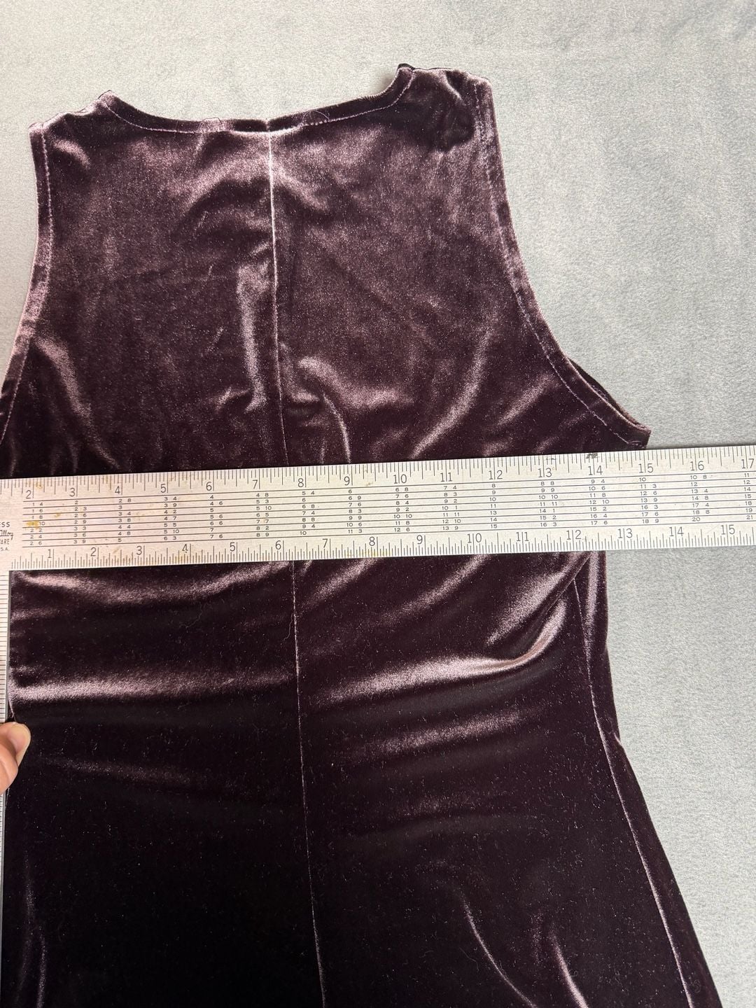 Vintage 90s Marian & Maral Purple Velvet Mini Dress Sleeveless Stretch A Line 5