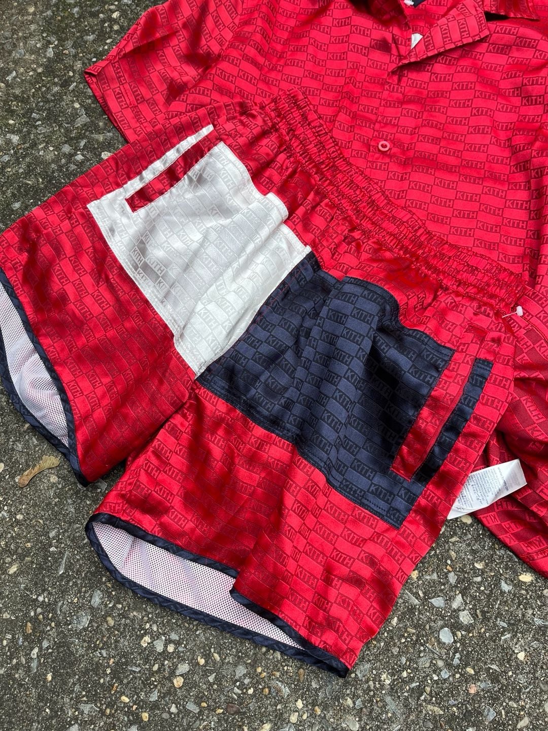Kith X Tommy Hilfiger Satin Monogram Shirt Set and shorts Size S 5