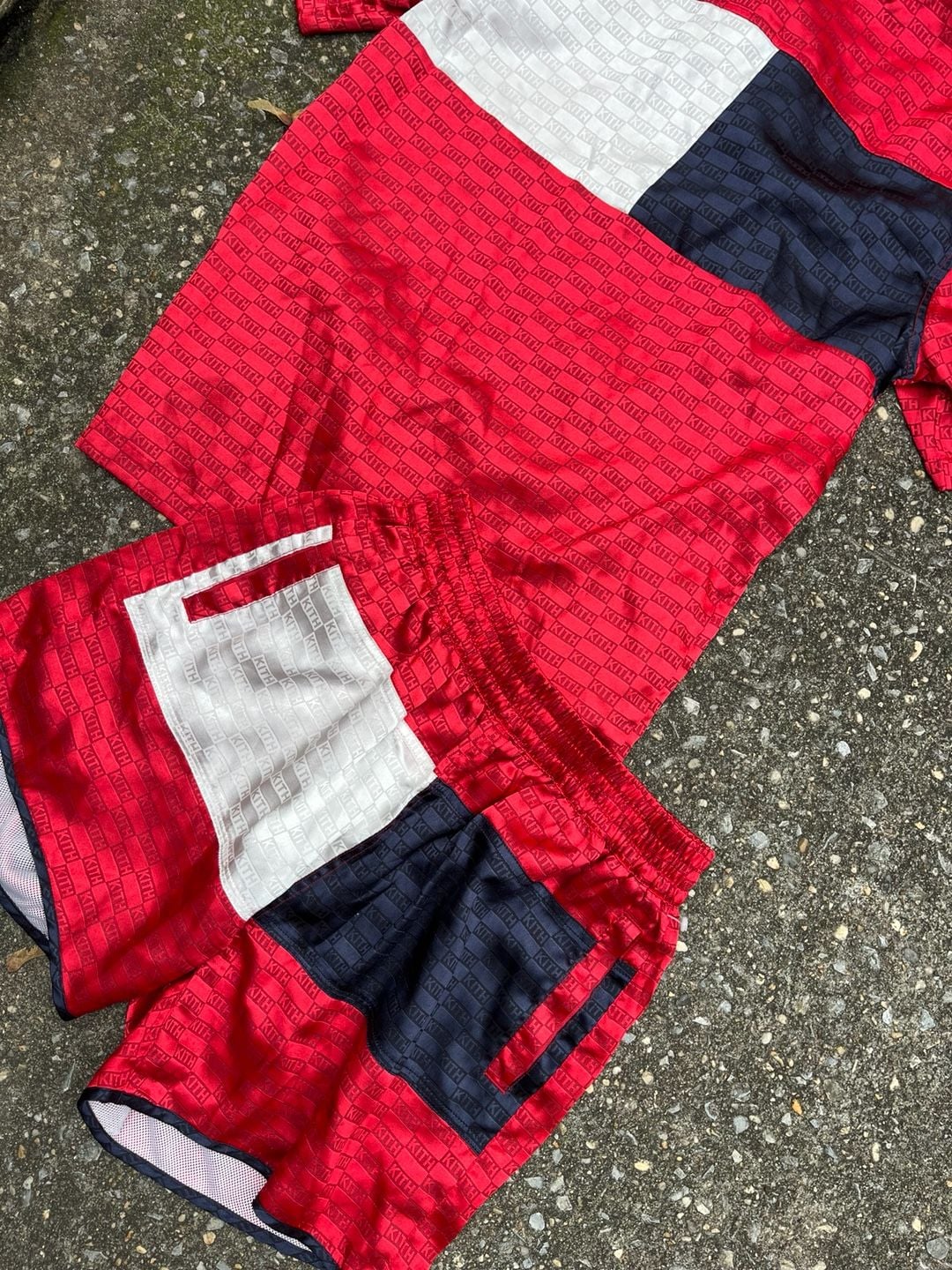 Kith X Tommy Hilfiger Satin Monogram Shirt Set and shorts Size S 6