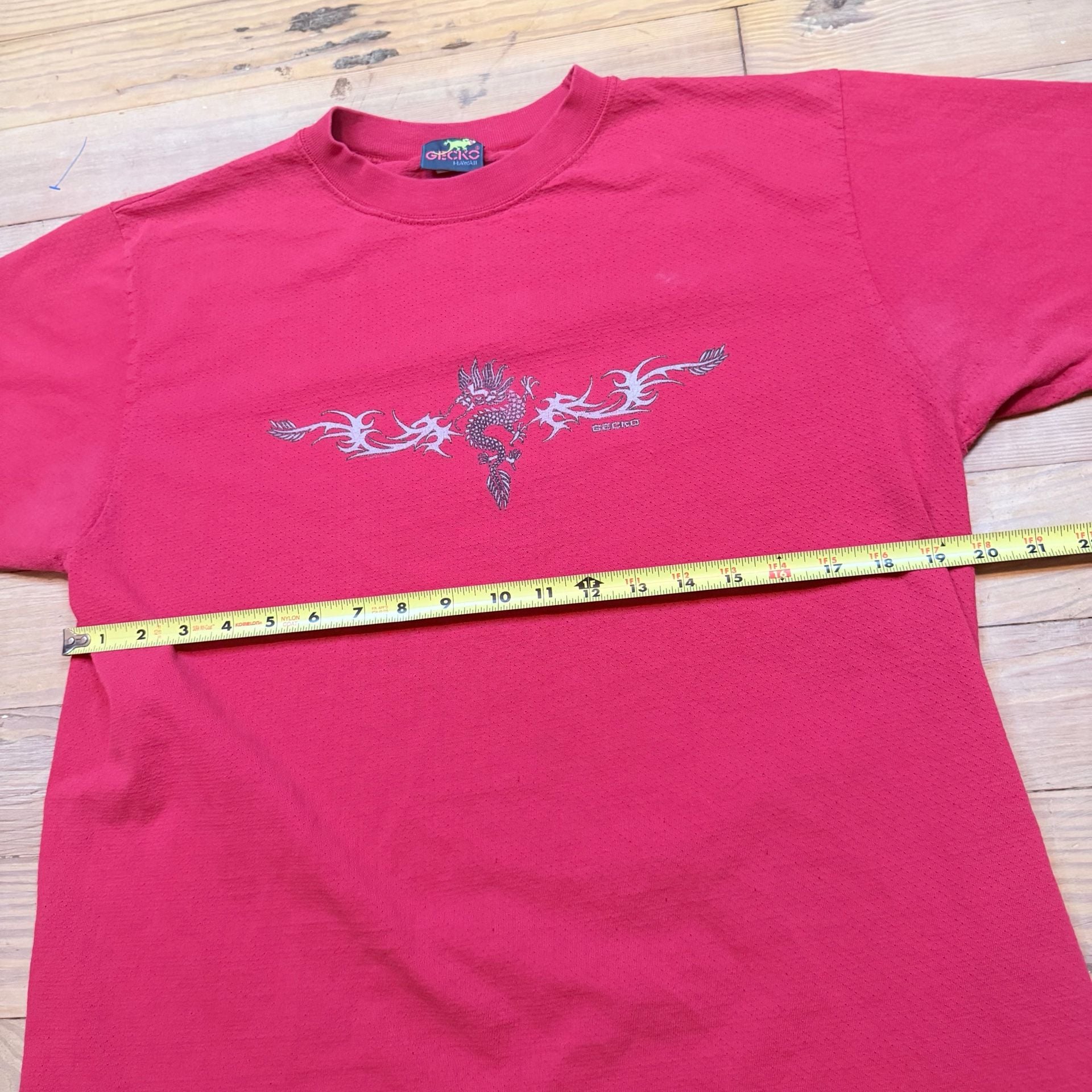 Gecko Hawaii Dragon T-Shirt Pink Tribal Graphic Short Sleeve 6