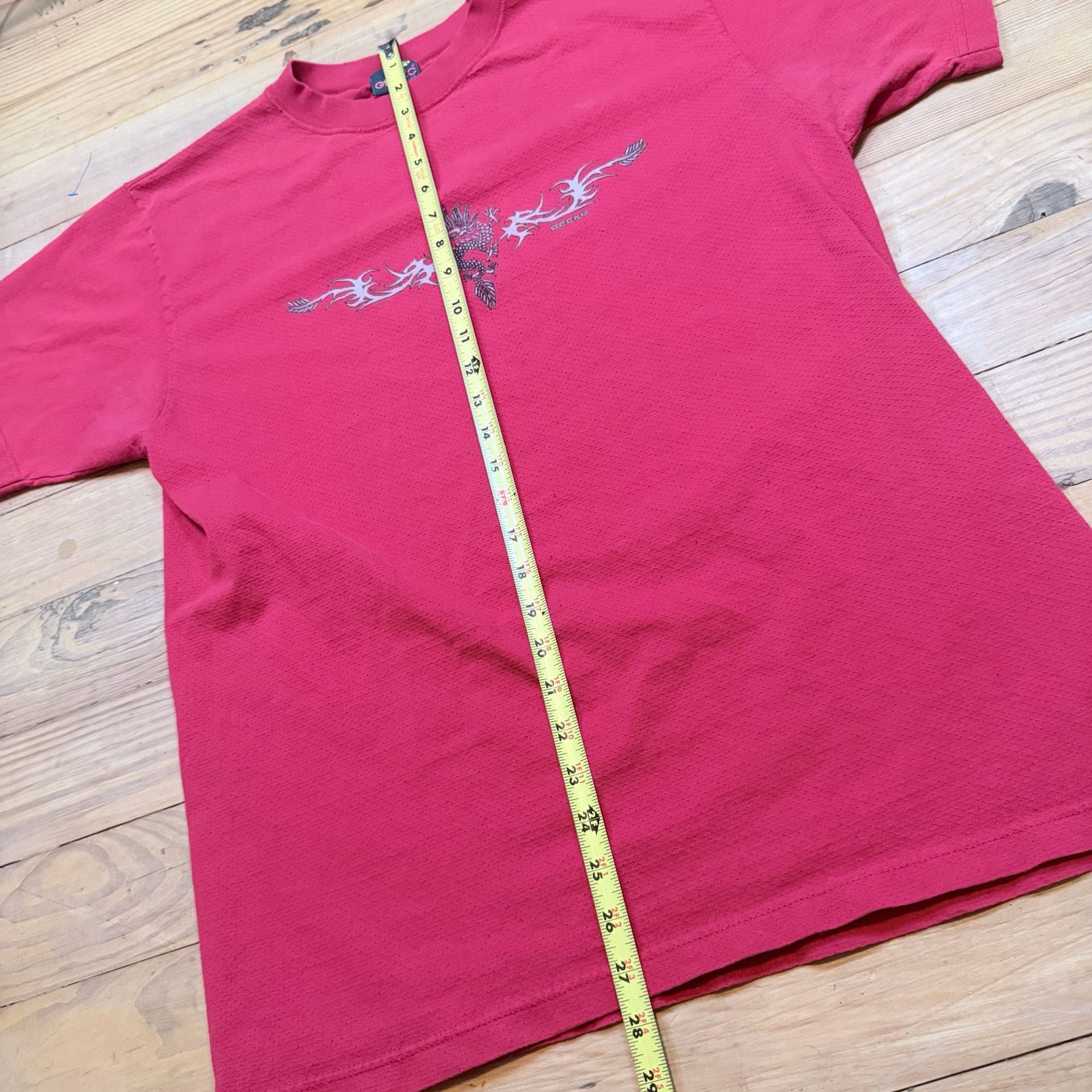 Gecko Hawaii Dragon T-Shirt Pink Tribal Graphic Short Sleeve 7