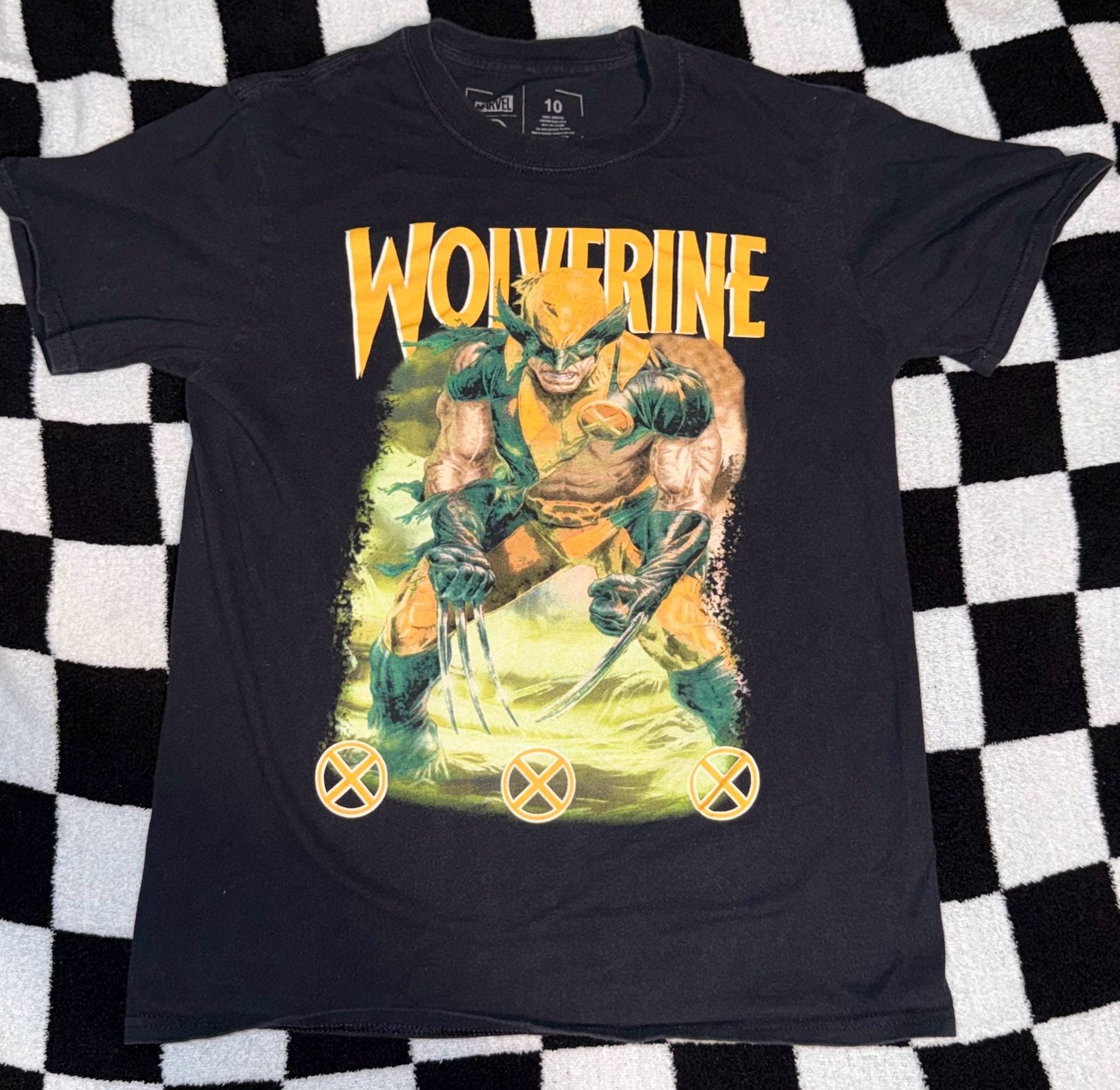 Marvel Wolverine T-Shirt Size 10 Black X-Men Graphic size 10-youth med 1