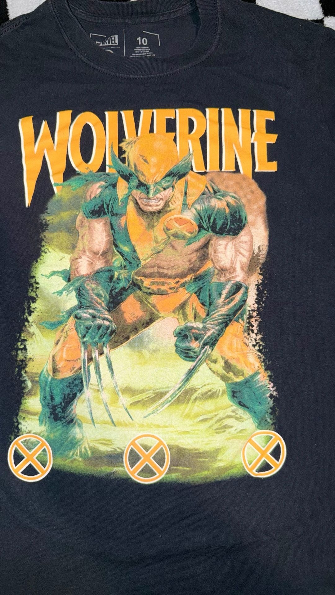 Marvel Wolverine T-Shirt Size 10 Black X-Men Graphic size 10-youth med 3