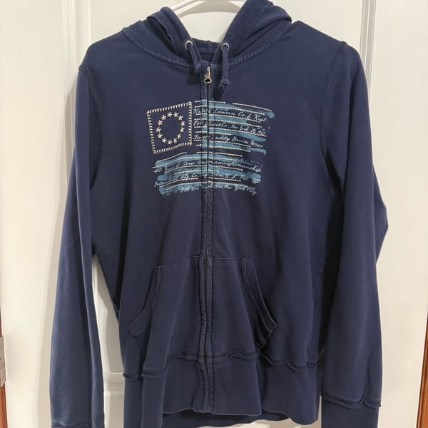 Polo Jeans Company Full Zip Hoodie Jacket Size L Navy Blue