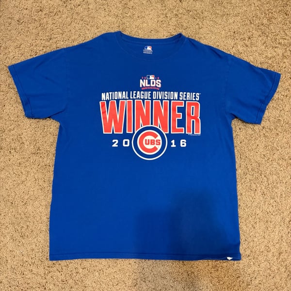 Chicago Cubs 2016 NLDS National League Division Series Winner Blue T-Shirt L