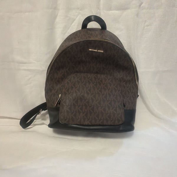 Michael Kors Slater Large Signature Logo Backpack Brown
