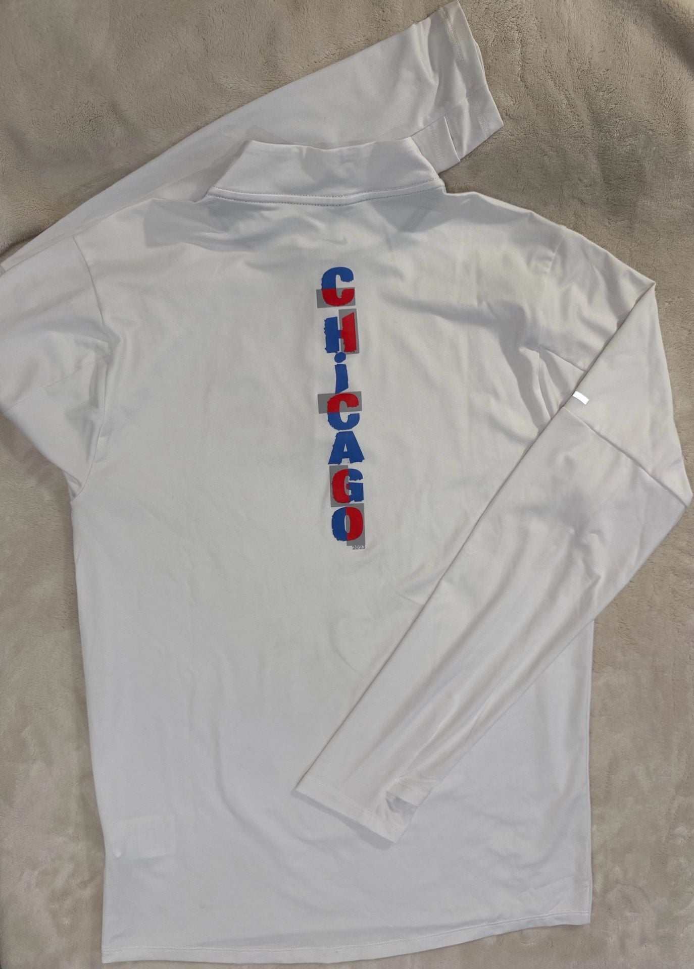 Nike Dri-FIT Chicago Marathon 1/2 Zip Size S White Running Top 3