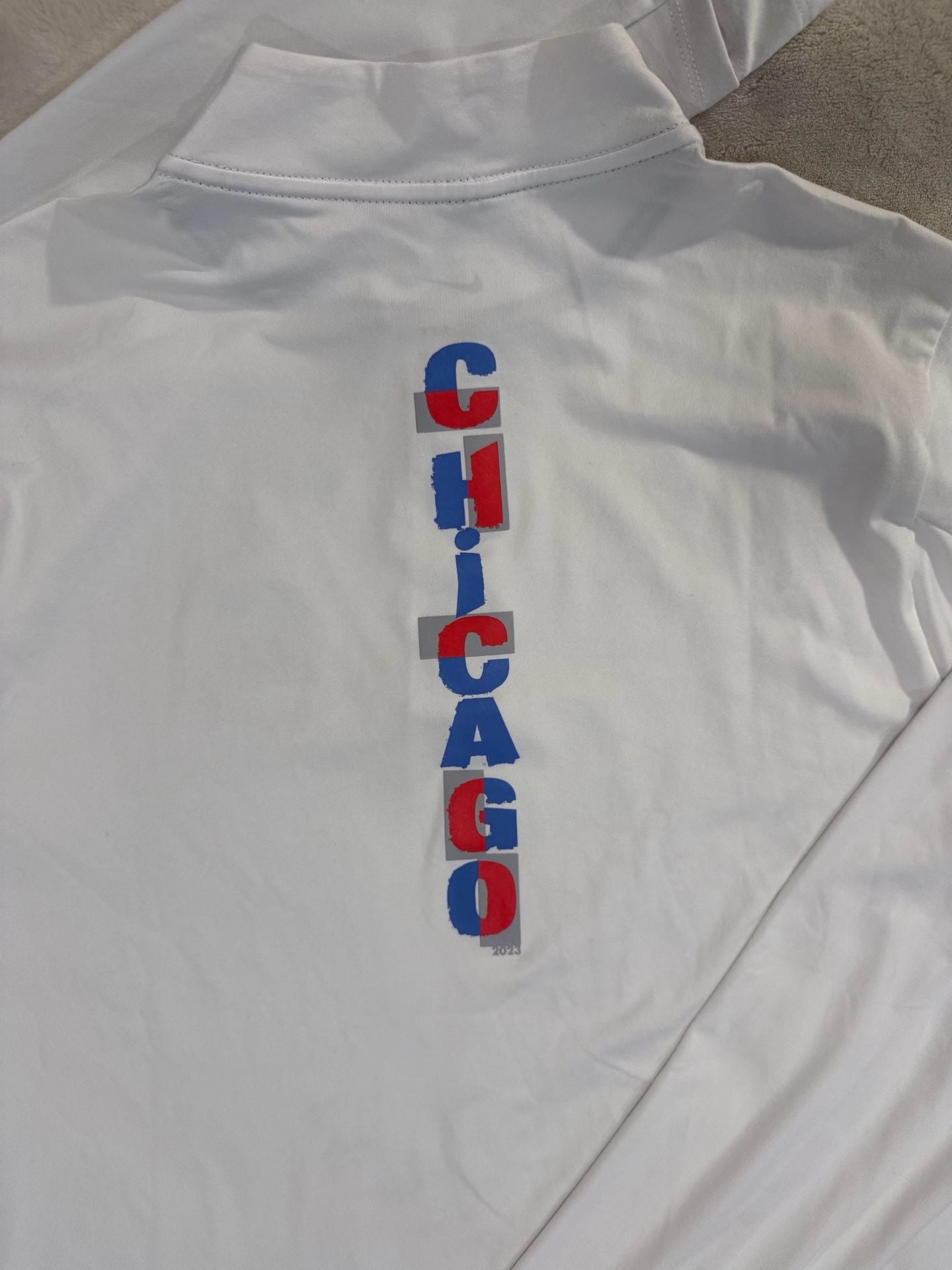 Nike Dri-FIT Chicago Marathon 1/2 Zip Size S White Running Top 5