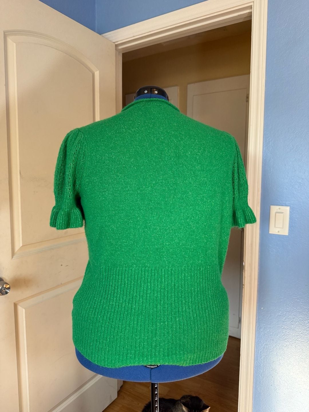 Torrid Green Puff Sleeve V-Neck Ribbed Hem Sweater Size 2 3