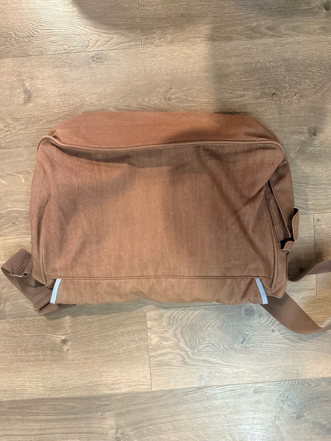 Y2K Mudd Brown Denim Crossbody Messenger Bag with Butterfly Embroidery 8
