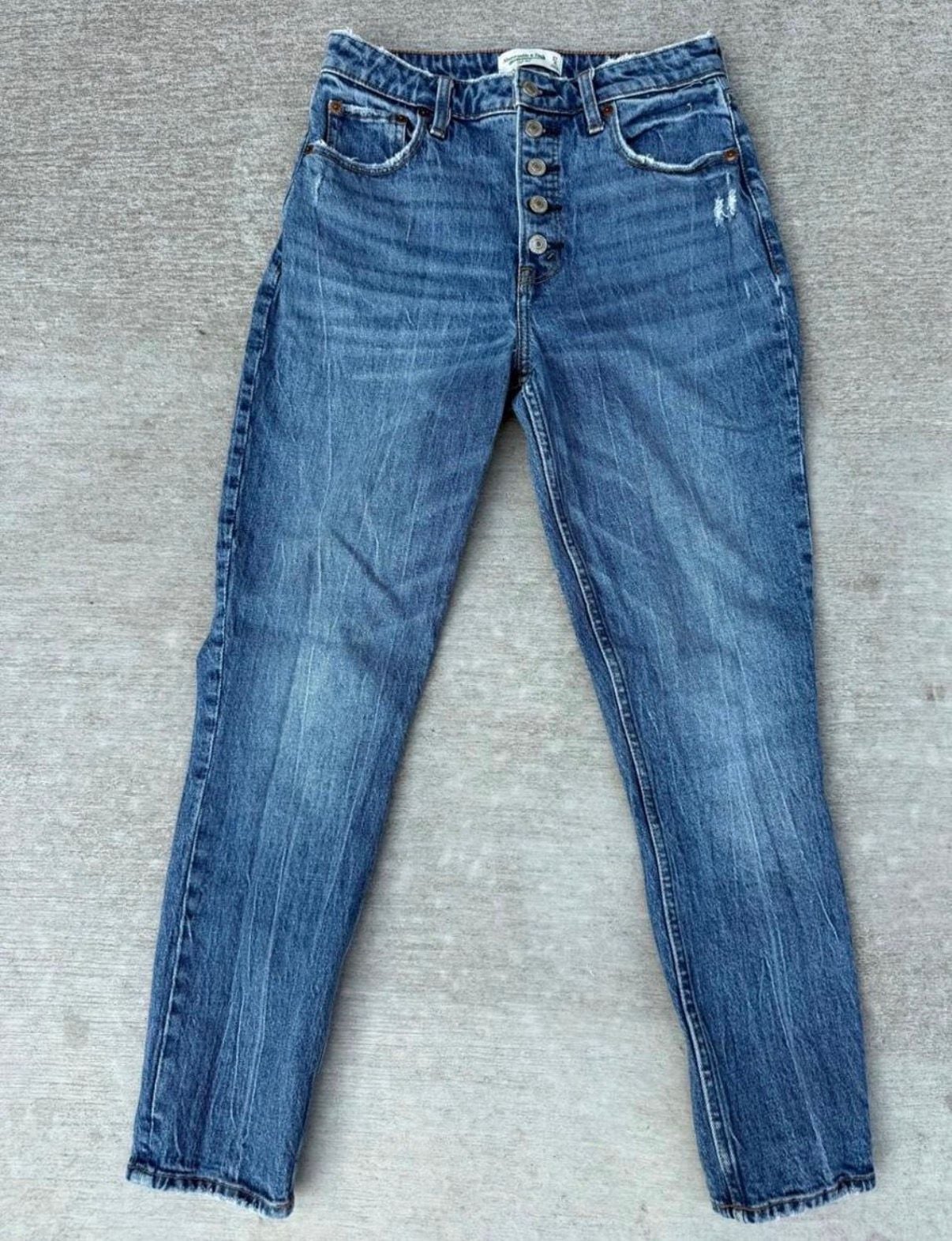 Abercrombie & Fitch Curve Love The Skinny High Rise Size 27 Blue Denim Jeans 2