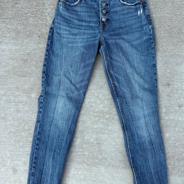 Abercrombie & Fitch Curve Love The Skinny High Rise Size 27 Blue Denim Jeans