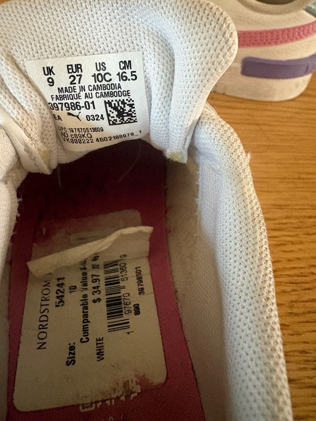 Puma Jada Deep Dive Toddlers' Sneakers Size 10C White Pink Purple 6