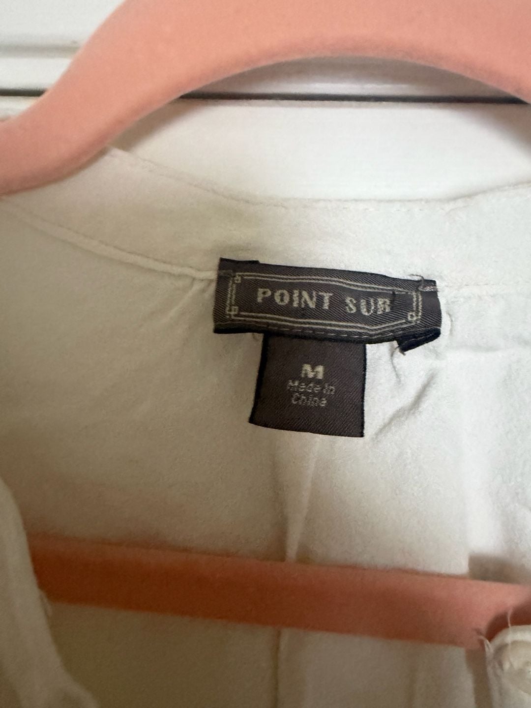 Point Sur White Short Sleeve Button Down Shirt Top Size M 4