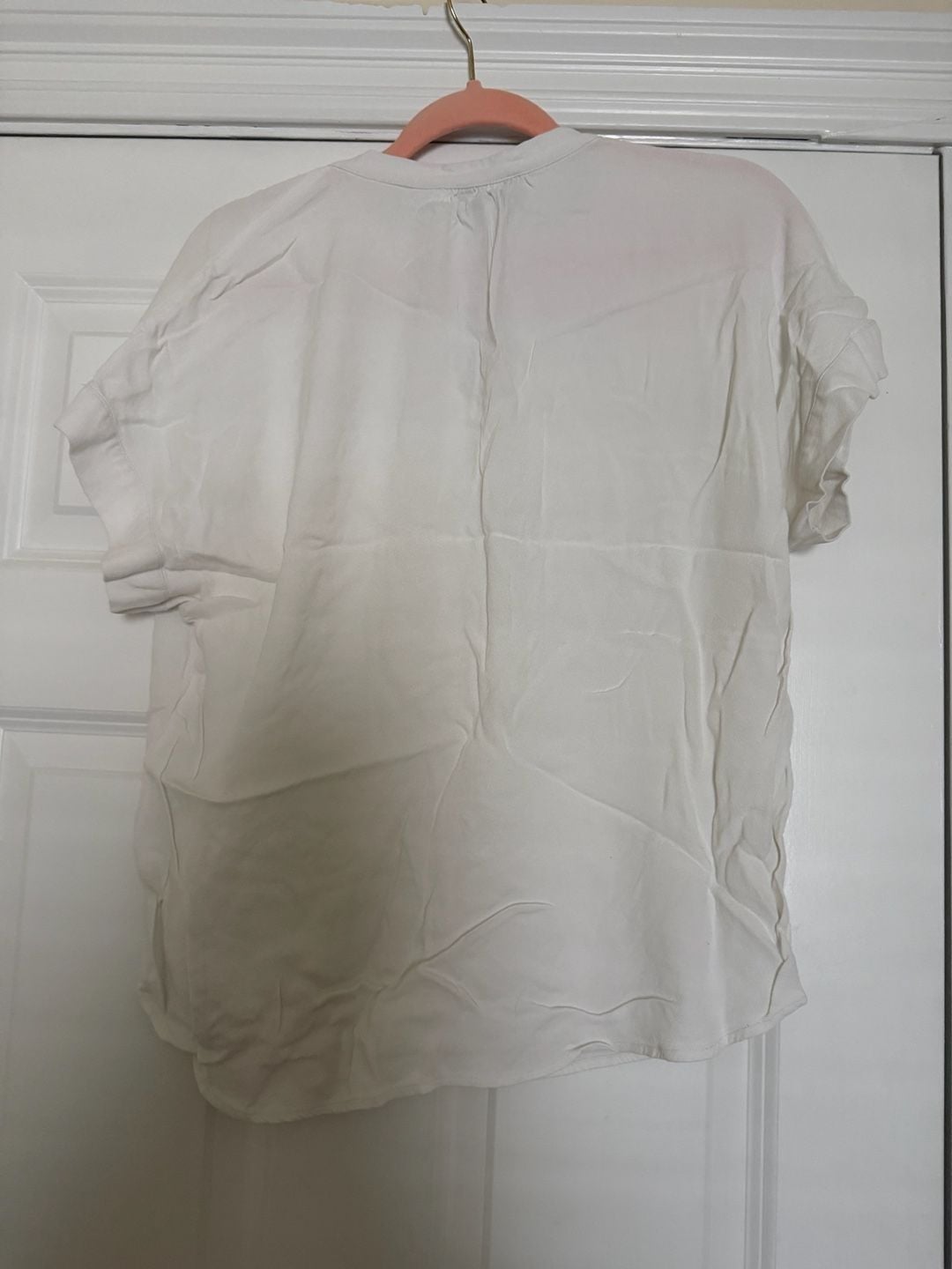 Point Sur White Short Sleeve Button Down Shirt Top Size M 5